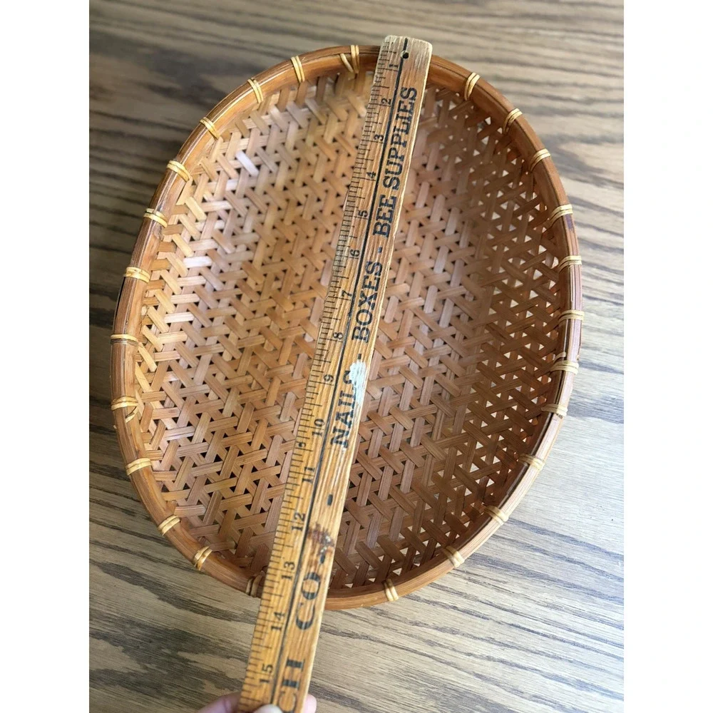 Vintage Wicker Winnowing Baskets Set Of 2 Baskets Woven Bamboo